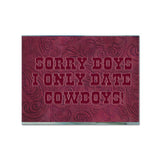 Caroline'S Treasures Sb3062Plmt Sorry Boys I Only Date Cowboys In Pink Fabric Placemat, Multicolor