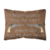 Caroline'S Treasures Sb3063Pw1216 Trespassers Will Be Shot Canvas Fabric Decorative Pillow, Large, Multicolor