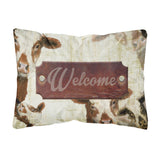 Caroline'S Treasures Sb3065Pw1216 Welcome Cow Canvas Fabric Decorative Pillow, Large, Multicolor