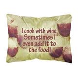 Caroline'S Treasures Sb3069Pw1216 I Cook With Wine Canvas Fabric Decorative Pillow, Large, Multicolor