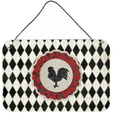Caroline'S Treasures Rooster Harlequin Black And White Wall Or Door Hanging Prints, 8 X 12