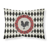 Caroline'S Treasures Sb3086Pillowcase Rooster Harlequin Black And White Moisture Wicking Fabric Standard Pillowcase, Large, Mu