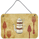 Caroline'S Treasures Teapot Welcome Aluminum Metal Wall Or Door Hanging Prints, 8 X 12