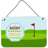 Caroline'S Treasures A Bad Day At Golf Aluminum Metal Wall Or Door Hanging Prints, 8 X 12