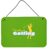 Caroline'S Treasures I'D Rather Be Golfing Man On Green Wall Or Door Hanging Prints, 8 X 12