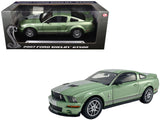 2007 Ford Shelby GT500 Lime Green Metallic with Silver Stripes Shelby Collectibles Series 1/18 Diecast Model Car by ACME