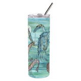 Caroline'S Treasures Crab, Shrimp And Oysters Double Walled Stainless Steel 20 Oz Skinny Travel-Insulated-Tumblers, Multicolor