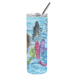 Caroline'S Treasures Mermaids Double Walled Stainless Steel 20 Oz Skinny Travel-Insulated-Tumblers, Multicolor