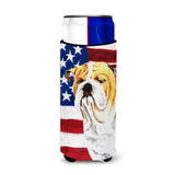 Usa American Flag With Bulldog English Ultra Beverage Insulators For Slim Cans Sc9002Muk