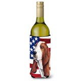 Usa American Flag With Basset Hound Wine Bottle Beverage Insulator Beverage Insulator Hugger Sc9004Literk