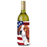Usa American Flag With Beagle Wine Bottle Beverage Insulator Beverage Insulator Hugger