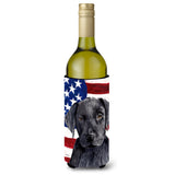 Usa American Flag With Labrador Wine Bottle Beverage Insulator Beverage Insulator Hugger Sc9012Literk