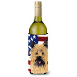 Usa American Flag With Cairn Terrier Wine Bottle Beverage Insulator Beverage Insulator Hugger Sc9017Literk