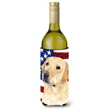 Usa American Flag With Labrador Wine Bottle Beverage Insulator Beverage Insulator Hugger Sc9018Literk