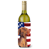 Usa American Flag With Vizsla Wine Bottle Beverage Insulator Beverage Insulator Hugger Sc9022Literk