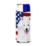 Usa American Flag With American Eskimo Ultra Beverage Insulators For Slim Cans Sc9023Muk