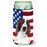 Usa American Flag With Welsh Springer Spaniel Tall Boy Beverage Insulator Beverage Insulator Hugger