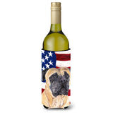 Usa American Flag With Mastiff Wine Bottle Beverage Insulator Beverage Insulator Hugger