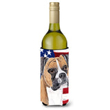 Usa American Flag With Boxer Wine Bottle Beverage Insulator Beverage Insulator Hugger