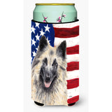 Usa American Flag With Belgian Tervuren Tall Boy Beverage Insulator Beverage Insulator Hugger