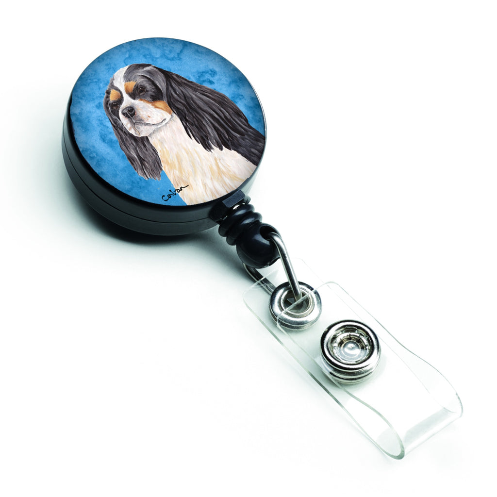 Caroline'S Treasures Cavalier Spaniel Retractable Badge Reel Or Id Holder With Clip, Multicolor (Sc9120Bu-Br)