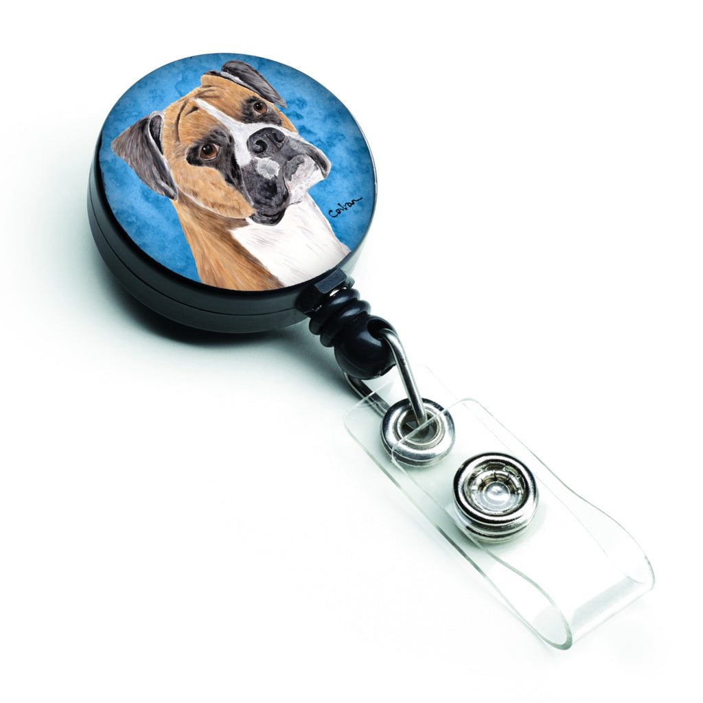 Caroline'S Treasures Boxer Retractable Badge Reel Or Id Holder With Clip, Multicolor (Sc9121Bu-Br)