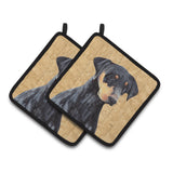 Caroline'S Treasures Sc9126Pthd Doberman Wipe Your Paws Pot Holders (1 Pair), 7.5 X 7.5, Multicolor