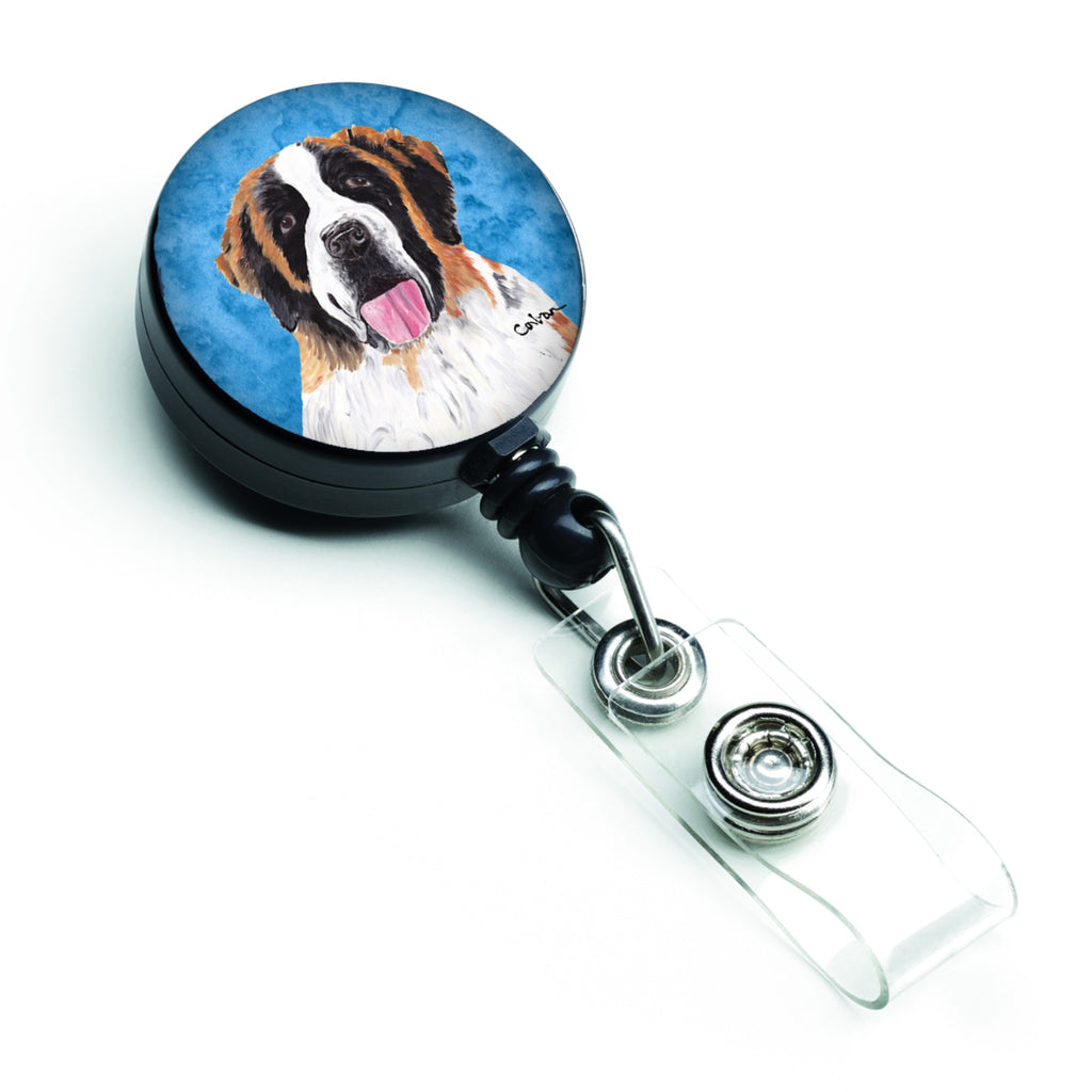 Caroline'S Treasures Saint Bernard Retractable Badge Reel Or Id Holder With Clip, Multicolor (Sc9129Bu-Br)