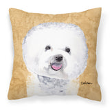 Caroline'S Treasures Sc9135Pw1414 Bichon Frise Decorative Canvas Fabric Pillow, Large, Multicolor