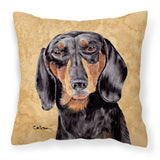 Caroline'S Treasures Sc9139Pw1414 Dachshund Decorative Canvas Fabric Pillow, Large, Multicolor