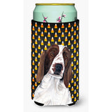 Welsh Springer Spaniel Candy Corn Halloween Portrait Tall Boy Beverage Insulator Beverage Insulator Hugger