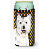 Westie Candy Corn Halloween Portrait Tall Boy Beverage Insulator Beverage Insulator Hugger