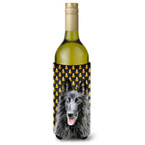 Belgian Sheepdog Candy Corn Halloween Portrait Wine Bottle Beverage Insulator Beverage Insulator Hugger