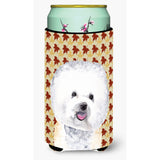Bichon Frise Fall Leaves Portrait Tall Boy Beverage Insulator Beverage Insulator Hugger