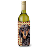 Dachshund Fall Leaves Portrait Wine Bottle Beverage Insulator Beverage Insulator Hugger Sc9203Literk