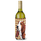 Basset Hound Fall Leaves Portrait Wine Bottle Beverage Insulator Beverage Insulator Hugger Sc9212Literk