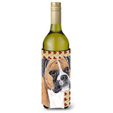 Boxer Fall Leaves Portrait Wine Bottle Beverage Insulator Beverage Insulator Hugger