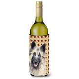 Belgian Tervuren Fall Leaves Portrait Wine Bottle Beverage Insulator Beverage Insulator Hugger