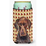 German Shorthaired Pointer Fall Leaves Portrait Tall Boy Beverage Insulator Beverage Insulator Hugger