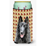 Belgian Sheepdog Fall Leaves Portrait Tall Boy Beverage Insulator Beverage Insulator Hugger