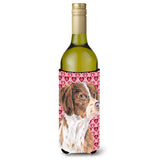 Caroline'S Treasures Sc9250Literk Brittany Hearts Love And Valentine'S Day Portrait Wine Bottle Koozie Hugger, 750 Ml, Multico