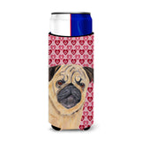 Pug Hearts Love And Valentine'S Day Portrait Ultra Beverage Insulators For Slim Cans Sc9268Muk