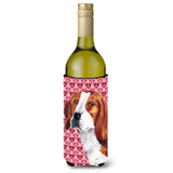 Beagle Hearts Love And Valentine'S Day Portrait Wine Bottle Beverage Insulator Beverage Insulator Hugger