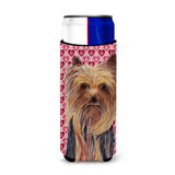 Yorkie Hearts Love And Valentine'S Day Portrait Ultra Beverage Insulators For Slim Cans Sc9274Muk