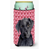 Labrador Black Hearts Love Valentine'S Day Tall Boy Beverage Insulator Beverage Insulator Hugger