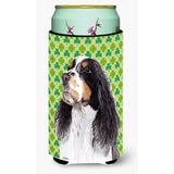 Springer Spaniel St. Patrick'S Day Shamrock Portrait Tall Boy Beverage Insulator Beverage Insulator Hugger