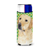 Labrador Yellow St. Patrick'S Day Shamrock Portrait Ultra Beverage Insulators For Slim Cans Sc9296Muk