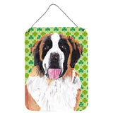 Caroline'S Treasures Saint Bernard St. Patrick'S Day Shamrock Portrait Wall Or Door Hanging Prints, 16 X 12, Multicolo
