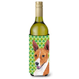 Basenji St. Patrick'S Day Shamrock Portrait Wine Bottle Beverage Insulator Beverage Insulator Hugger