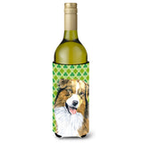 Australian Shepherd St. Patrick'S Day Shamrock Wine Bottle Beverage Insulator Beverage Insulator Hugger